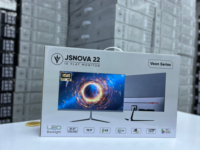 JS Nova 21.5"inch FHD Edge-to-Edge 🖥️ 1920×1080 | 75Hz | HDMI + DP + Audio | VA