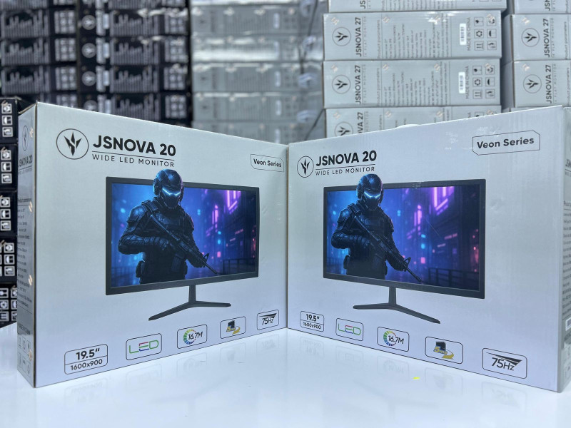 JSNOVA 19.5" HD+ Monitor 1600×900 | 75Hz | VGA + HDMI + Audio | TN | With Bezel