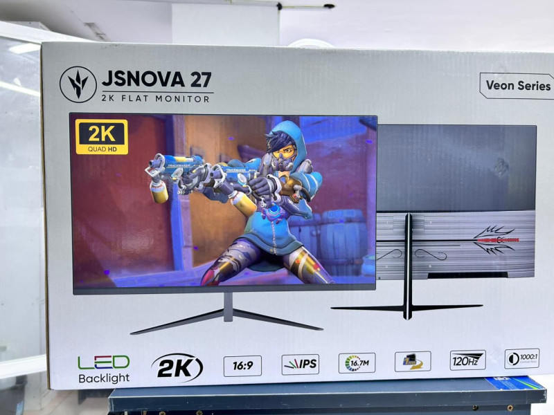 JSNOVA 27" 2K IPS Edge-to-Edge 2560×1440 | 120Hz | HDMI + DP + Audio